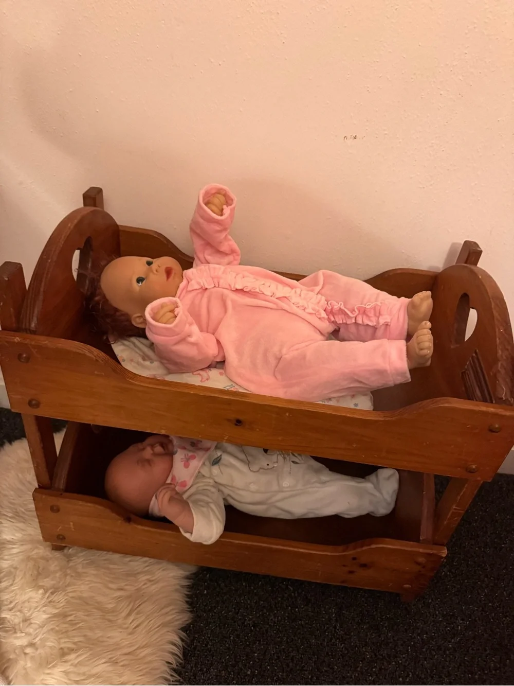 Montessori bunk bed doll with two reborn dolls Angela Anderson and Linda Murray